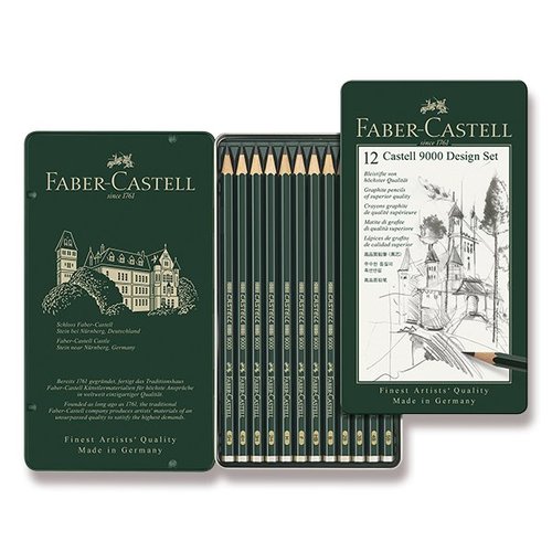 Faber-Castell Grafitov tuka Castell 9000 Design set 12 ks, plechov krabika
