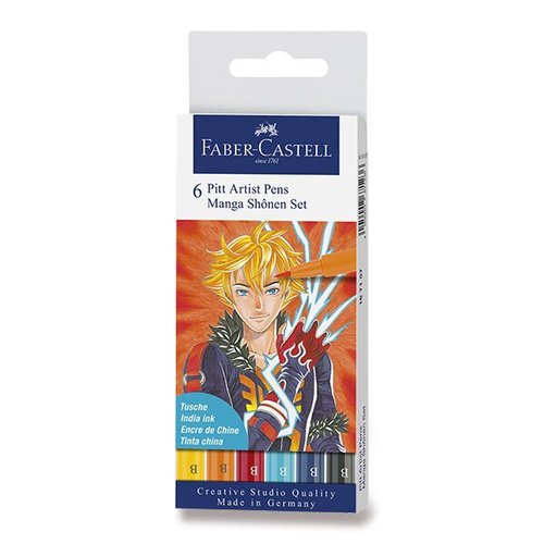 Faber-Castell Popisova Pitt Artist Pen Manga 6 kus, Shonen