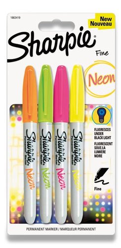Sharpie Permanentn popisova  Neon sada 4 barev