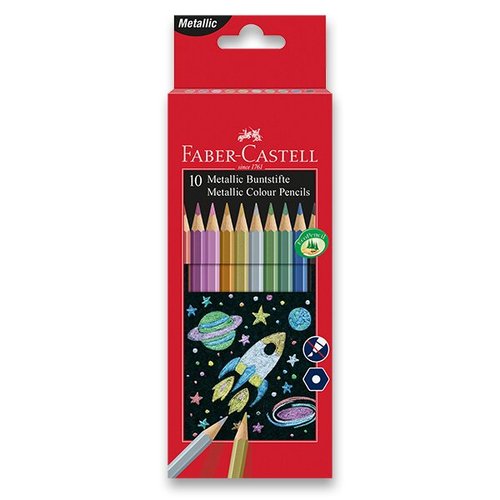 Pastelky Faber-Castell 10 barev, metalick