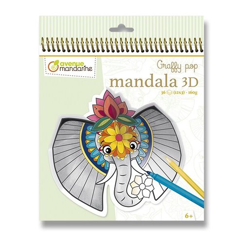 Omalovnky Avenue Mandarine Graffy Pop Mandala 3D Zvtka savany