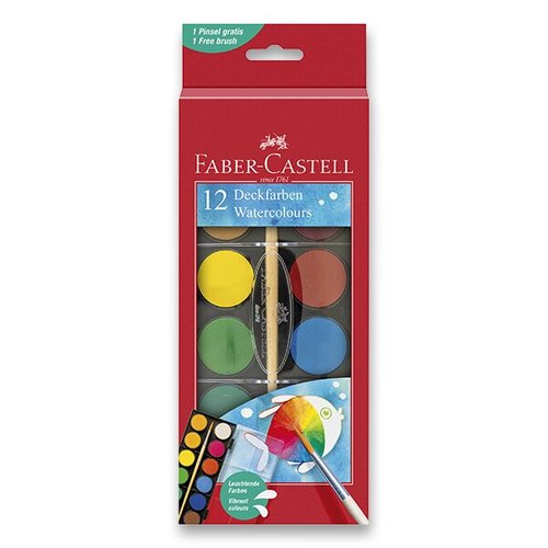 Vodov barvy Faber-Castell 12 barev, prmr 24 mm