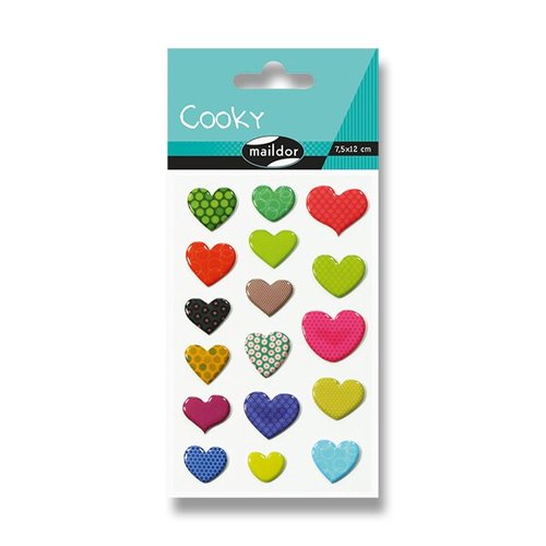 Samolepky Maildor 3D Cooky Vzorovan srdce