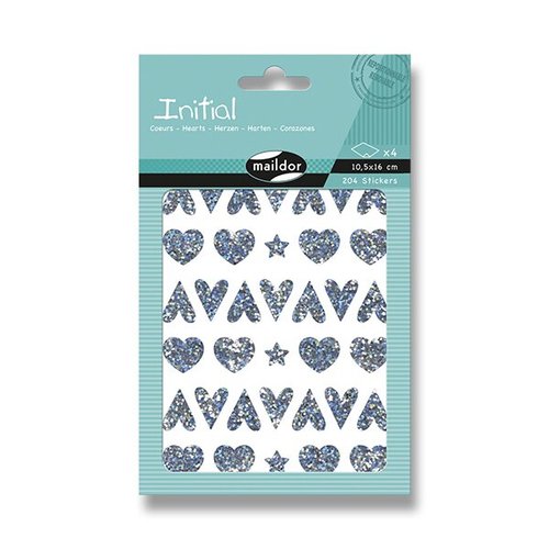 Samolepky Maildor Initial Holographic Hvzdy a srdce