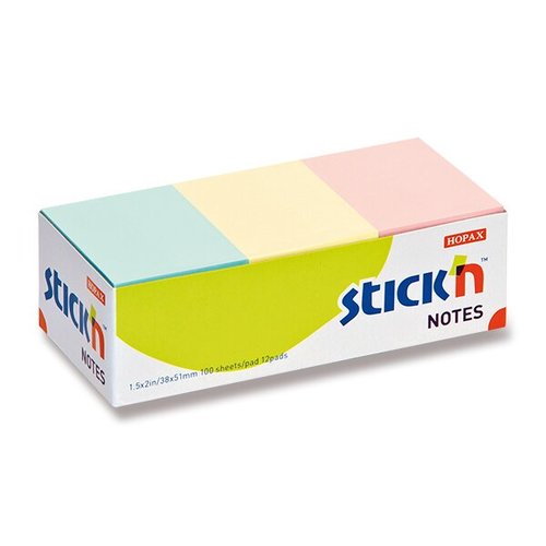 Samolepic bloky Hopax Stickn Notes 38 x 51 mm, pastelov