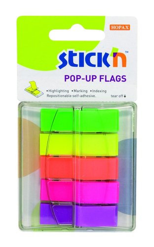 Samolepic prouky Stickn Pop-Up Flags - 45 x 12 mm, 200 list