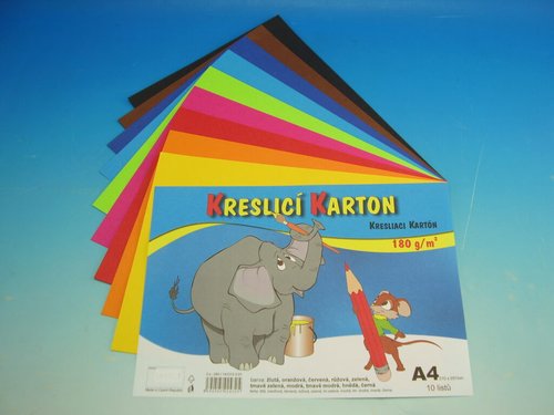 Kreslc karton A4/10 ks MIX 180 g