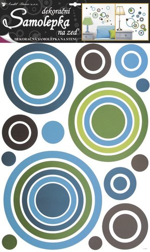 Samolepky pokoj. dekorace kruhy modré 70x42cm /1058/