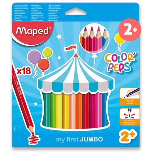 Pastelky Maped Jumbo - trojhrann 18 ks