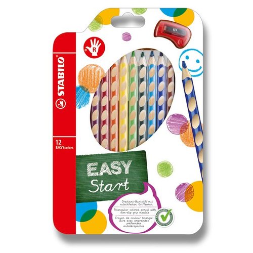 Pastelky Stabilo EASYcolors - 12 barev, pro pravky