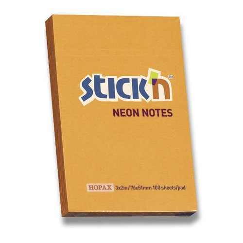 Samolepic bloek Hopax Neon Stick Notes - 7651 mm, oranov