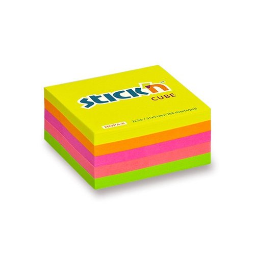 Samolepic bloek Hopax Neon Cube Notes - barevn