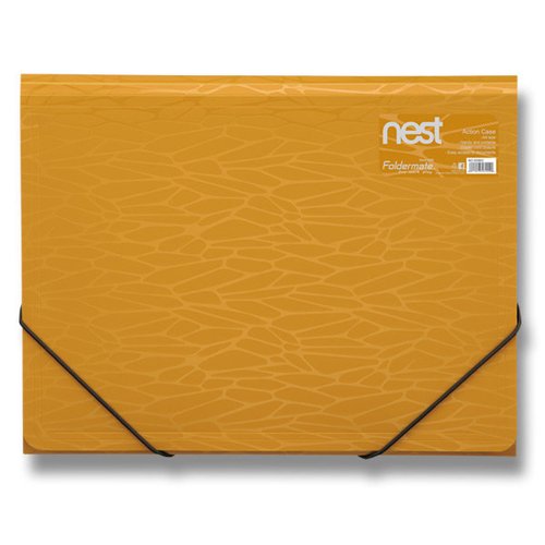 FolderMate Tříchlopňové desky s gumou Nest - A4, zlatožlutá