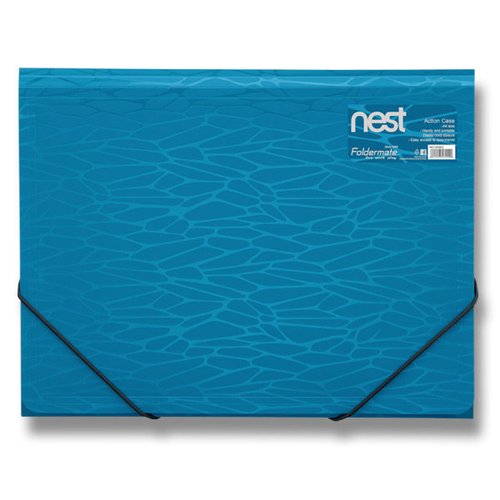 FolderMate Tříchlopňové desky s gumou Nest - A4, modrá