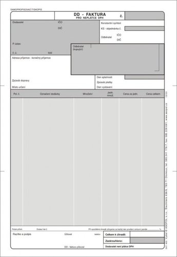 Asopol 041400 Faktura A4 pro nepltce DPH samopropisovac