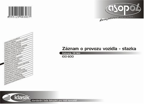 Asopol 100600 Zznam o provozu vozidla A5 - stazka