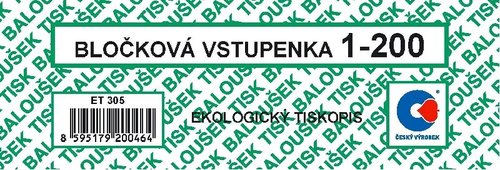 Blokov vstupenky 1 - 200 sel