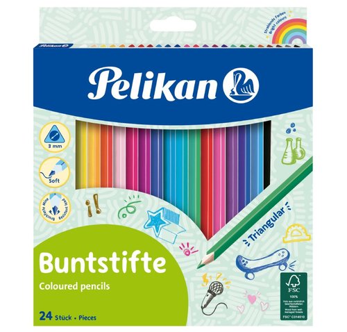 Pelikan Pastelky trojhrann 24barev