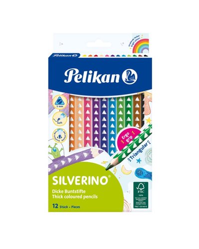 Pelikan Pastelky trojhrann tenk 12barev