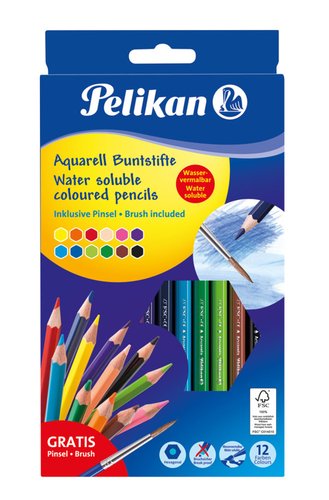Pelikan Pastelky akvarelov estihrann 12barev