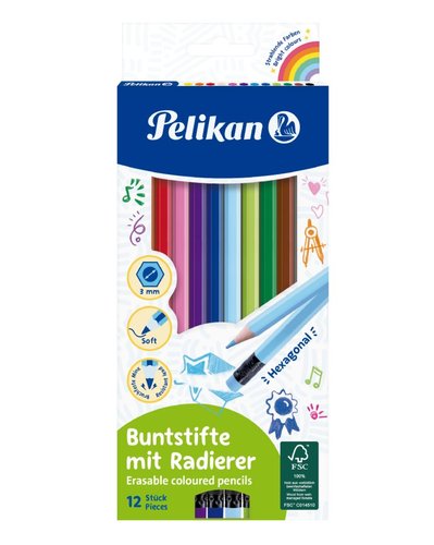 Pelikan Pastelky estihrann tenk 12barev