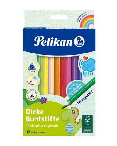 Pelikan Pastelky trojhrann siln  12 barev