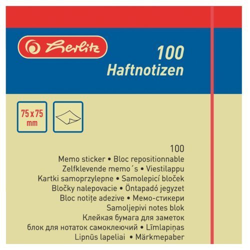 Herlitz Samolepic bloek 75 x 75 mm