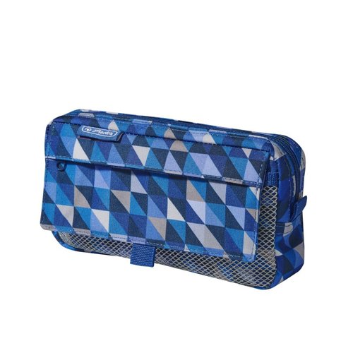 Herlitz Pouzdro Geometric Blue, 2 kapsy