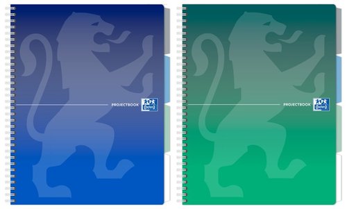 Oxford - Blok spirlov Oxford Projectbook A4/80 list, tverekovan, mix