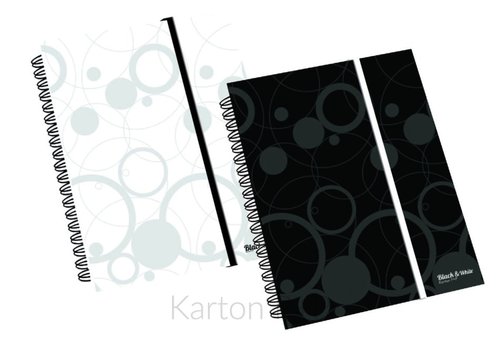 Karton P+P Twin wire blok A6 PP Black and White ern