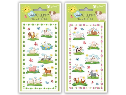 Velikonon samolepky na vajka 838 gelov se zvtky 19x9cm
