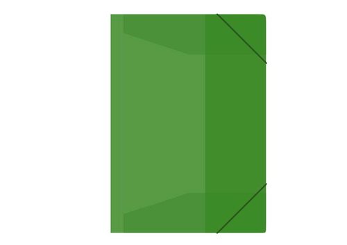 Složka M A4 zelená 3 klop.s gumou PP