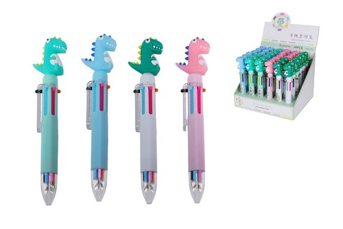 Kuličkové pero W011348 s ozdobou vícebarevné (6barev) Dinosaur