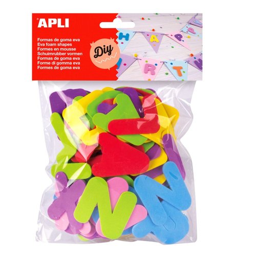 APLI pnovka tvary - psmena, 5 cm, mix barev