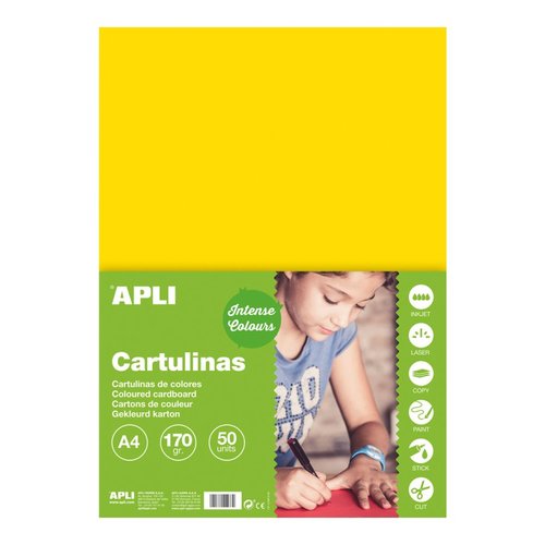 APLI barevn papr, A4, 170 g, lut