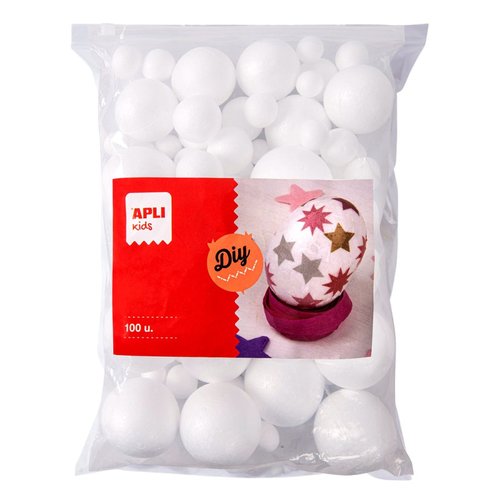 APLI polystyrenov koule, Jumbo pack, mix velikost, bl