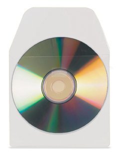Office samolepic kapsa na CD/DVD, 127 x 127 mm, s chlopn, transparentn, 10