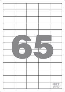Spoko samolepic etikety, 38 x 21,2 mm, papr/A4, bl
