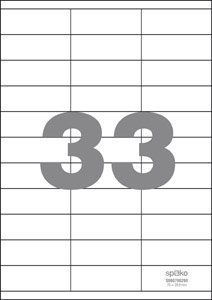 Spoko samolepic etikety, 70 x 25,4 mm, papr/A4, bl