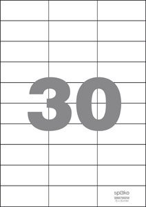 Spoko samolepic etikety, 70 x 29,6 mm, papr/A4, bl