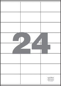 Spoko samolepic etikety, 70 x 37 mm, papr/A4, bl