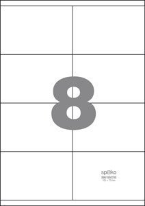 Spoko samolepic etikety, 105 x 70 mm, papr/A4, bl