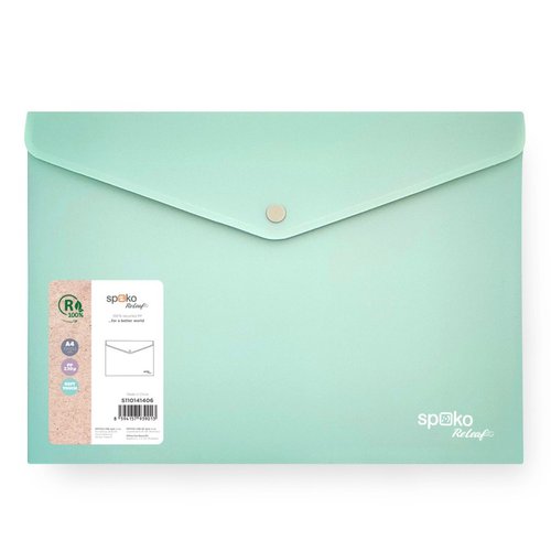 Spoko ReLeaf oblka s drukem, A4, PP, SoftTouch, zelen