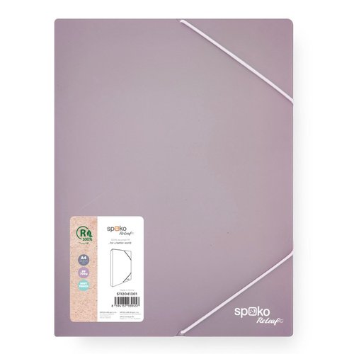 Spoko ReLeaf box na spisy s fixan gumikou, A4, PP, SoftTouch, fialov