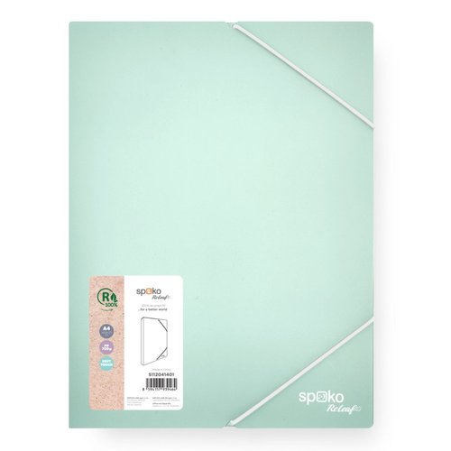 Spoko ReLeaf box na spisy s fixan gumikou, A4, PP, SoftTouch, zelen
