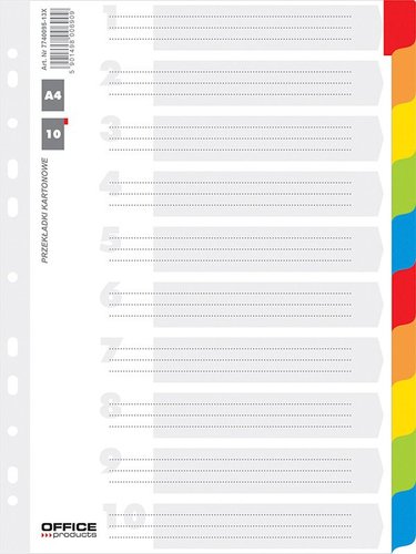 Office Products rozliova s laminovanmi indexy, A4, karton, 10 list, bl