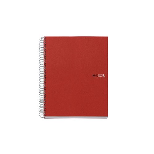 Miquelrius poznmkov blok Basic NB-8, A4, 70 g, PP, 200 list, linka, erven