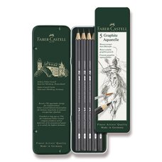 Faber-Castell Akvarelov grafitov tuka Art Aquarelle 5 ks, plechov krabika