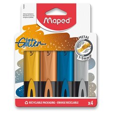 Zvrazova Maped Fluo Peps Glitter Metal sada 4 barev