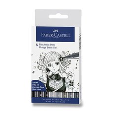 Faber-Castell Popisova Pitt Artist Pen Manga 8 kus, Manga Basic